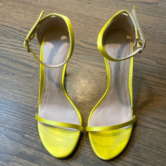 Stuart Weitzman Nudist Satin Sandals Size 8 - Picture 2 of 12